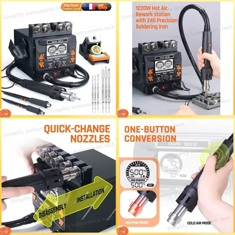 C210 Precision Soldering Station - สถานีบัดกรี Silverflo 992D III 1220W พร้อมระบบลมร้อนความแม่นยำสูง