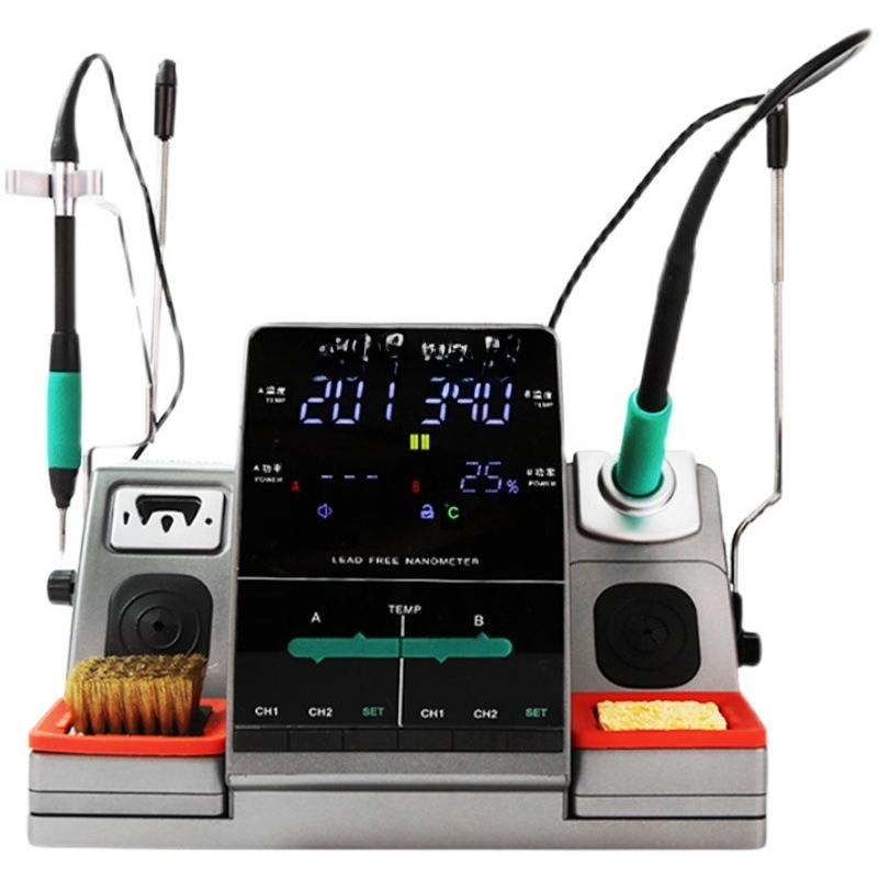 C115 Nano Soldering Iron Station - โต๊ะเชื่อมนาโนพร้อมหัวแร้ง C210 หัวแร้งไฟฟ้าแบบสองสถานี C115 ความเร็ว T26