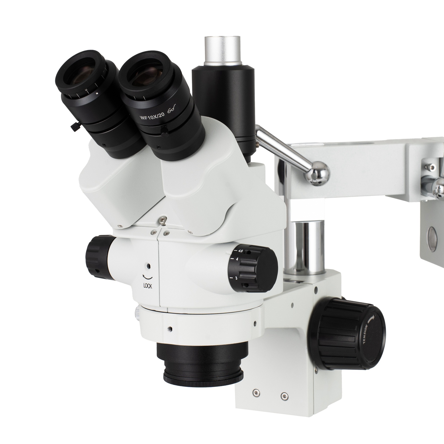 Trinocular Stereo Microscope 7X-45X - กล้องจุลทรรศน์สเตอริโอซูมแบบสามตา AmScope กำลังขยาย 7X-45X พร้อมระบบ Simul-Focal