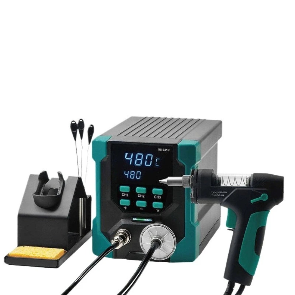 Desoldering Pump Electric Vacuum Station - 220V SS-331 LCD เครื่องถอดบัดกรีไฟฟ้าป้องกันไฟฟ้าสถิตย์กำลังสูงแรงดูด SS-331H SS-331E