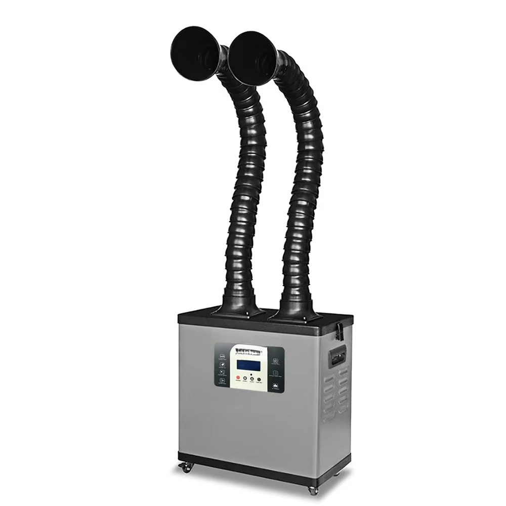 Fume Extractor Soldering Dual Arm - เครื่องดูดควันแบบพกพา C200Y กำลังสูง แบบแขนคู่ สำหรับงานบัดกรี เชื่อม