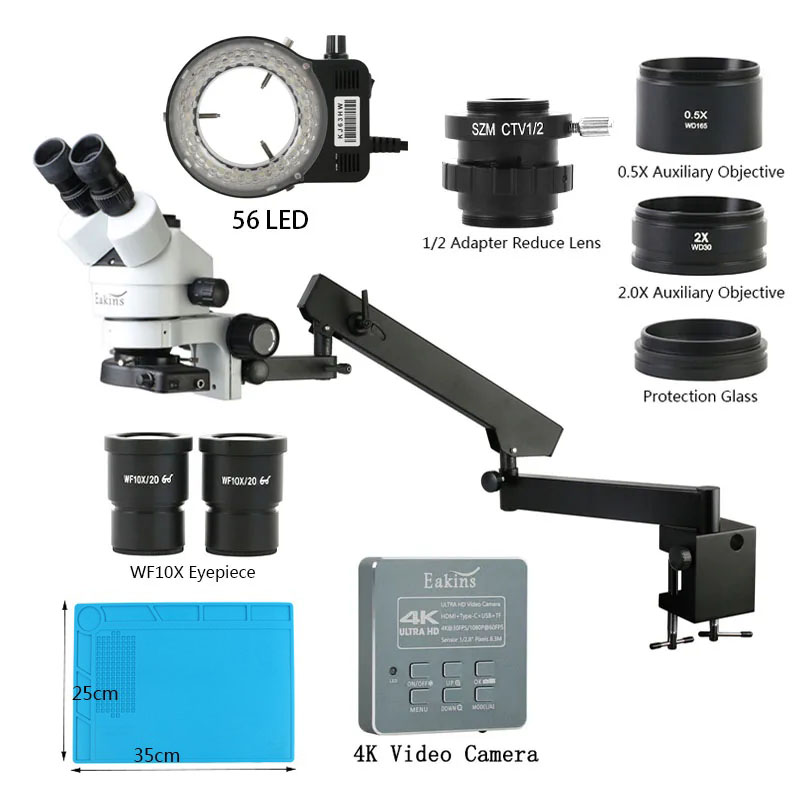 Simul-Focal Industrial Microscope 4K Hdmi - Simul Focal อุตสาหกรรมกล้องจุลทรรศน์สเตอริโอ Trinocular Type-c อินเทอร์เฟซ