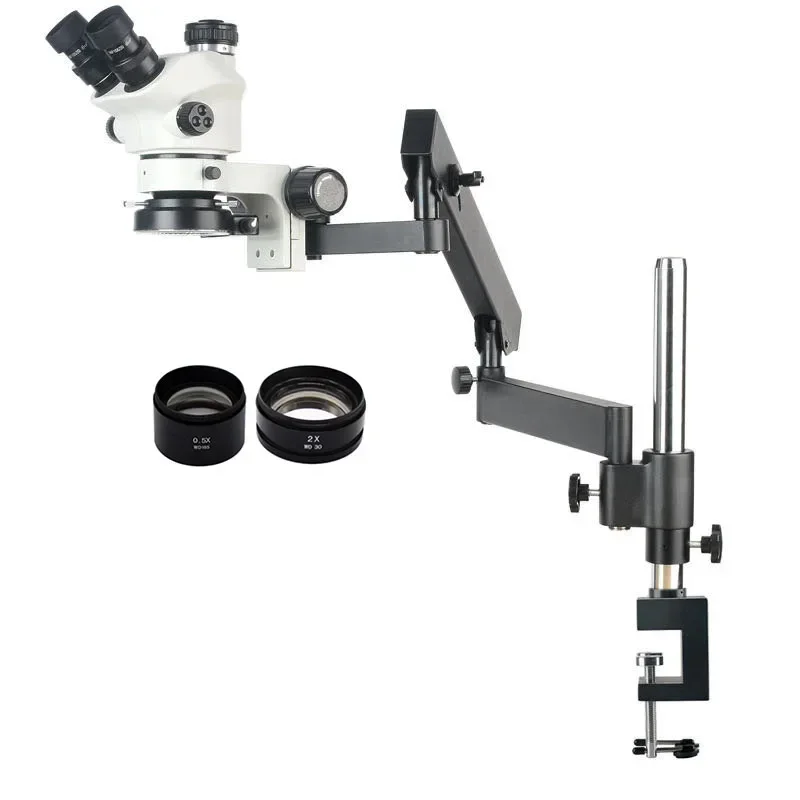 Articulating Arm Boom Stand Microscope - กล้องจุลทรรศน์สเตอริโอแบบสามตา รุ่นใหม่ ปี 2026 กำลังขยาย 3.5X-100X