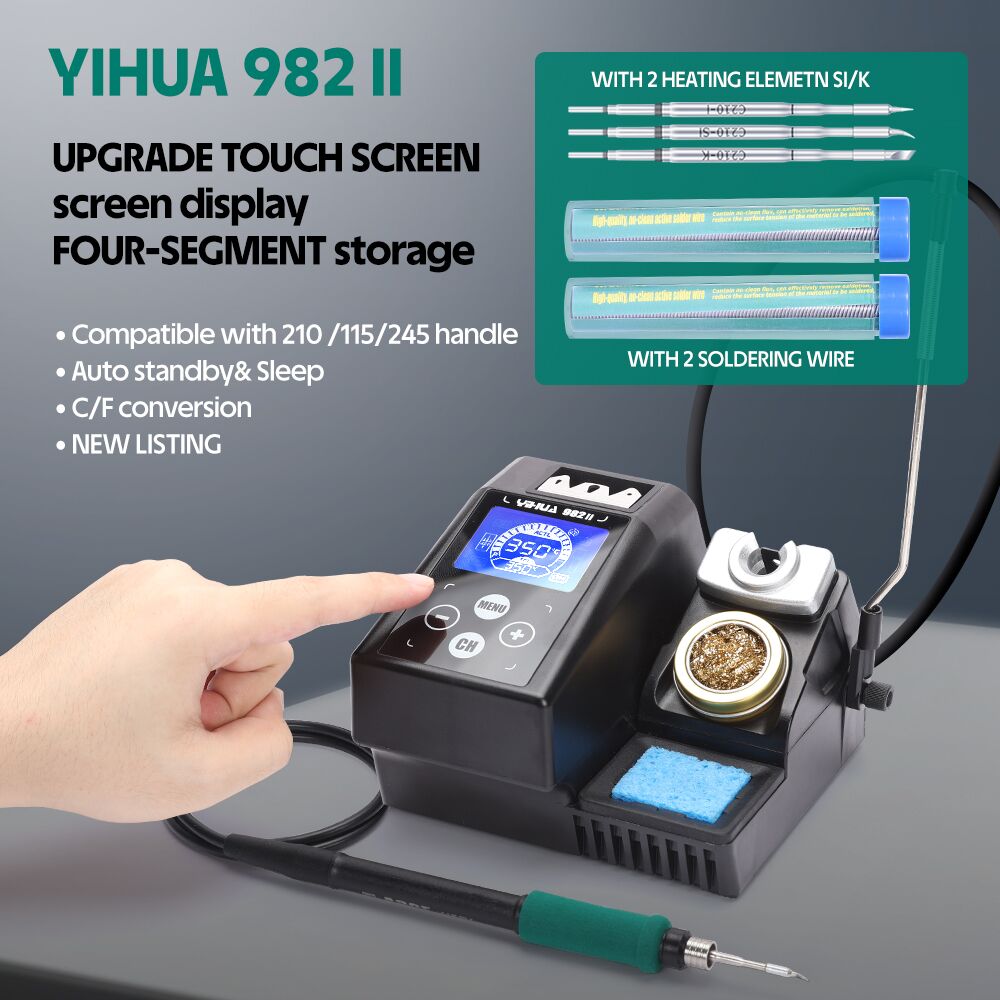 C210 Precision Soldering Station - YIHUA 982-II หน้าจอสัมผัส C245 C210 อิเล็กทรอนิกส์Soldering