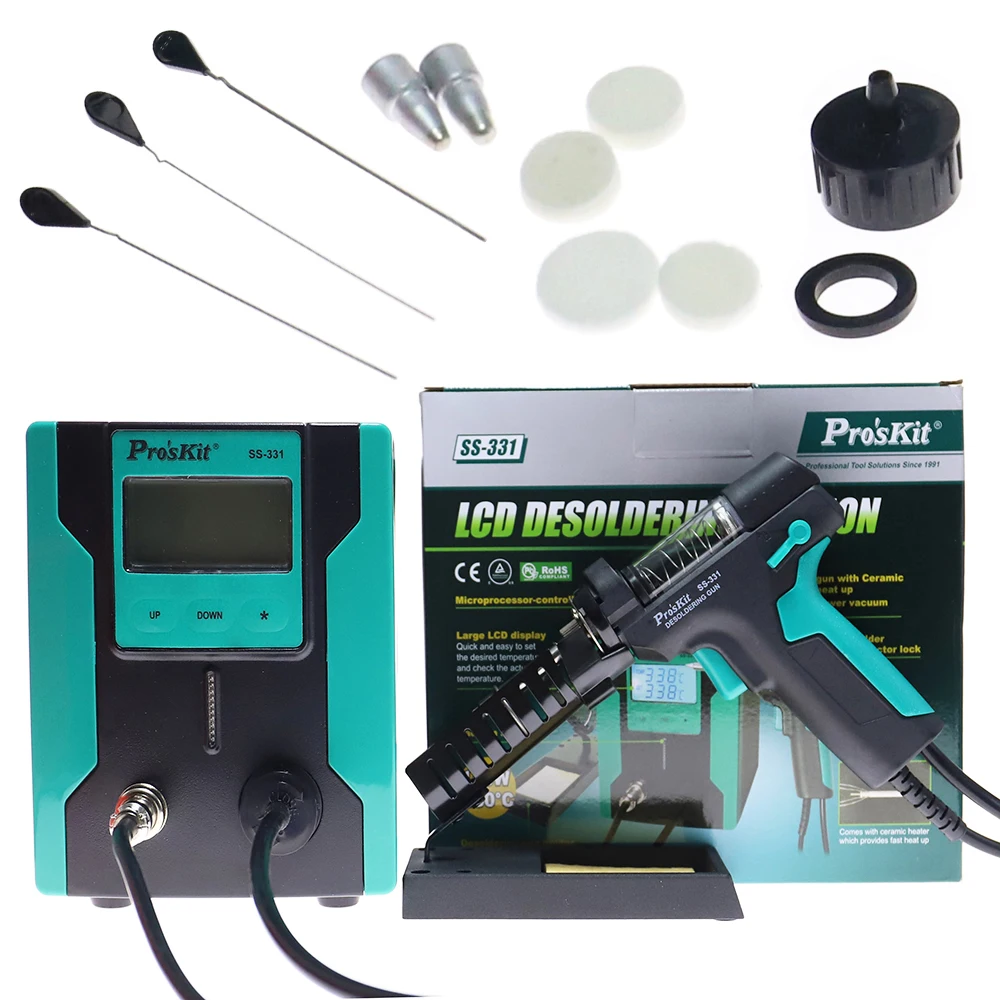 Desoldering Pump Electric Vacuum Station - สถานีบัดกรีดิจิตอล LCD รุ่น SS-331 ปืนดูดตะกั่วไฟฟ้า ปืนดูดตะกั่วแบบสุญญากาศ