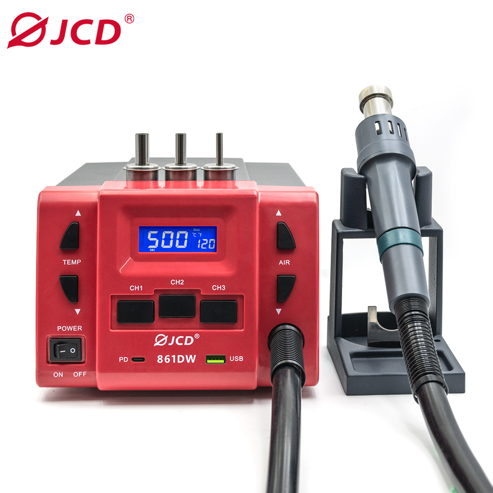 Hot Air Rework Station 861Dw - ปืนลมร้อน JCD 861DW 1000W กำลังสูง สถานีบัดกรีซ่อมแซม