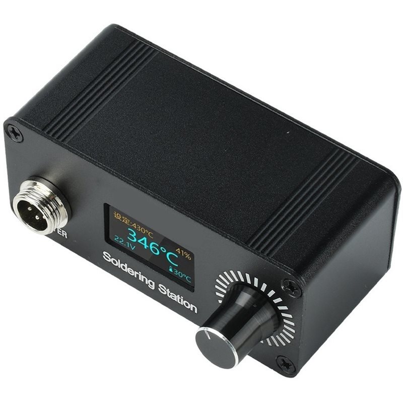 T12 Soldering Station Oled - ABYN-Professional T12 สถานีบัดกรีดิจิทัลแบบพกพาขนาดเล็ก ชุดเครื่องมือบัดกรีพร้อมหน้าจอ OLED ปลั๊กแบบ