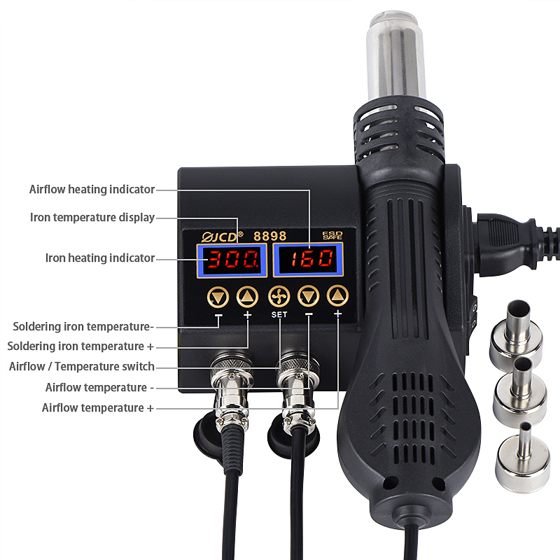 JCD 2 in 1 750W สถานีบัดกรีจอแ - 2 In 1 Soldering Rework Station 750W บทวิจารณ์และราคา
