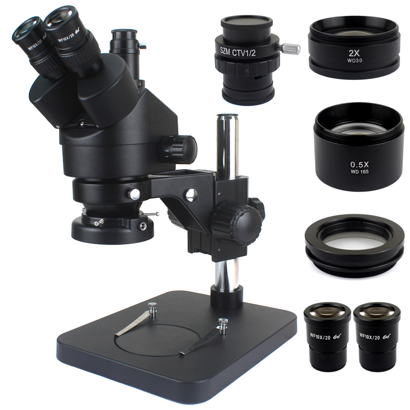 โทรศัพท์ PCB บัดกรีซ่อม Lab อุ - Trinocular Stereo Microscope 7X-45X บทวิจารณ์และราคา