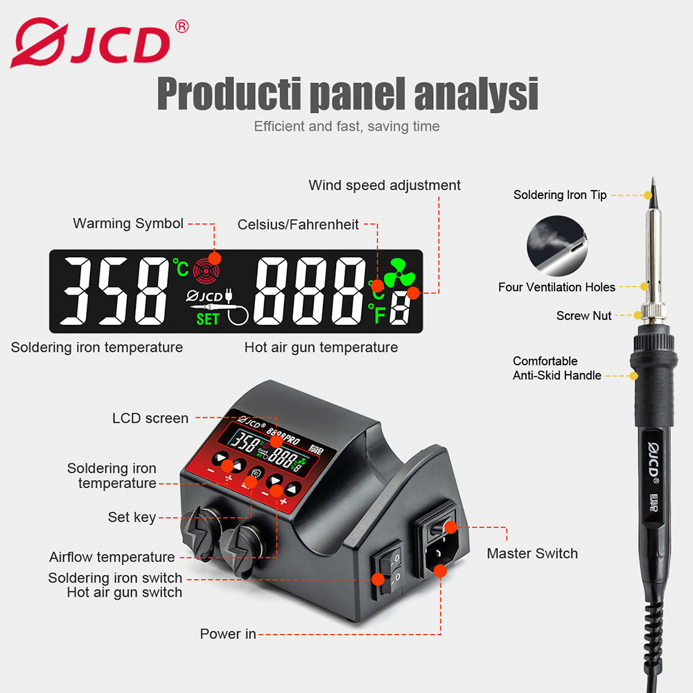750W SMD Rework สถานีบัดกรี 2  - 2 In 1 Soldering Rework Station 750W บทวิจารณ์และราคา