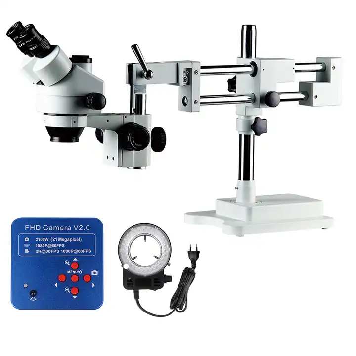 กล้องจุลทรรศน์สเตอริโอแบบซูม 7 - Trinocular Stereo Microscope 7X-45X บทวิจารณ์และราคา