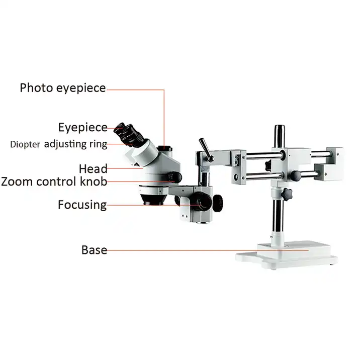กล้องจุลทรรศน์สเตอริโอแบบซูม 7 - Trinocular Stereo Microscope 7X-45X บทวิจารณ์และราคา