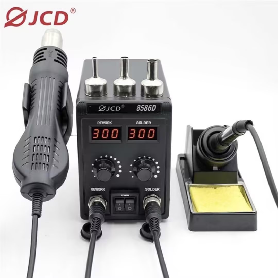 JCD 8586D 2-in-1 สถานีบัดกรี H - 2 In 1 Soldering Rework Station 750W บทวิจารณ์และราคา