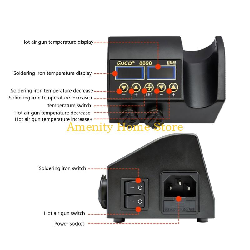 F26C 2 In 1 การประสาน เตารีดอา - 2 In 1 Soldering Rework Station 750W บทวิจารณ์และราคา