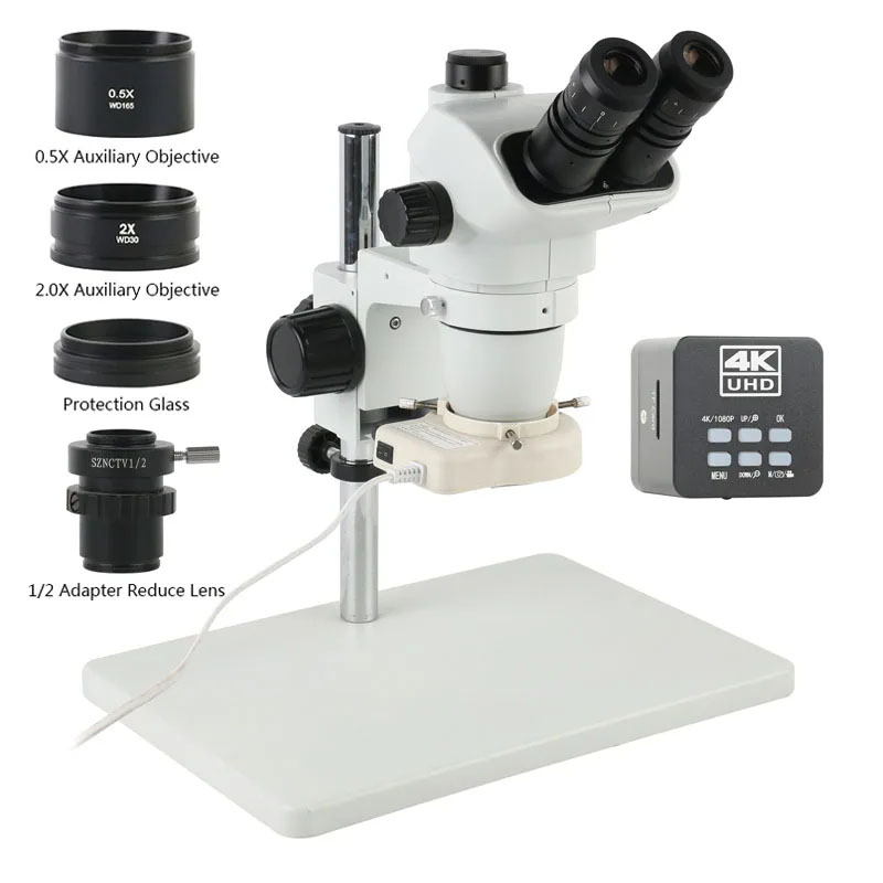 กล้องจุลทรรศน์สเตอริโอแบบสามตา - Simul-Focal Industrial Microscope 4K Hdmi บทวิจารณ์และราคา